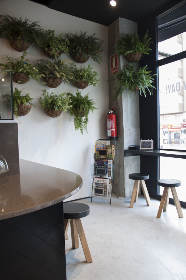 Mural verde de recepción