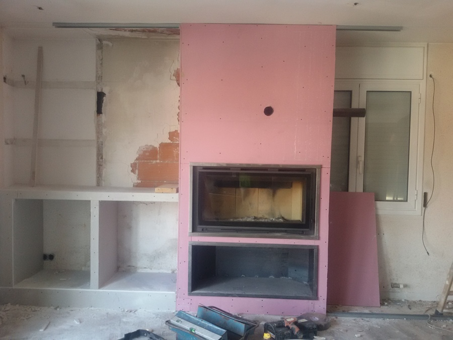 Nueva distribución con pladur del salon.