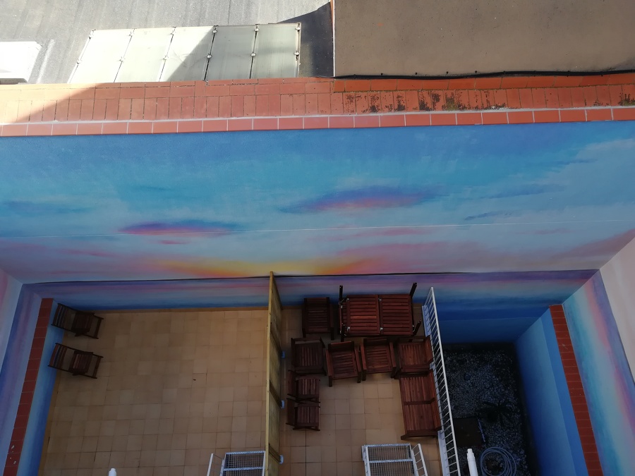 Nuevo mural y vista desde terraza de la finca 2