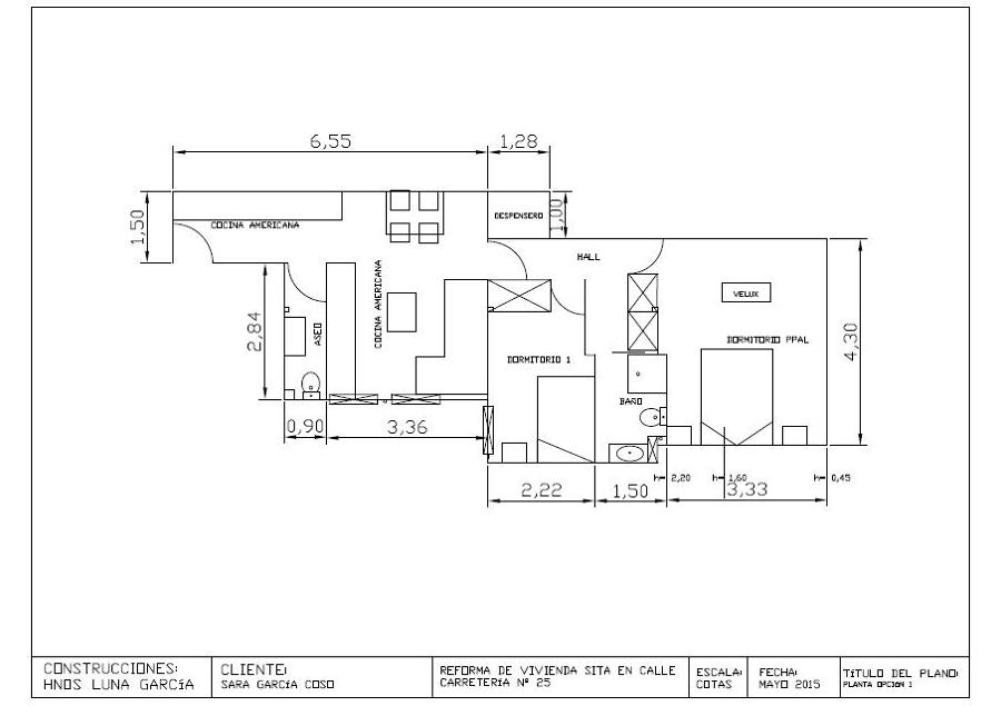 OPCIÓN ELEGIDA POR LA DISTRIBUCIÓN Y POR LA DISPOSICIÓN DE UN BAÑO Y UN ASEO