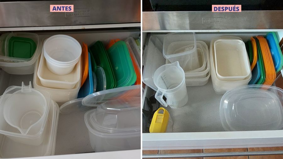 Organización cajón tuppers