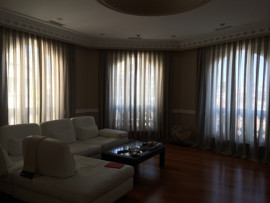 organza en tablas para ventana en arco