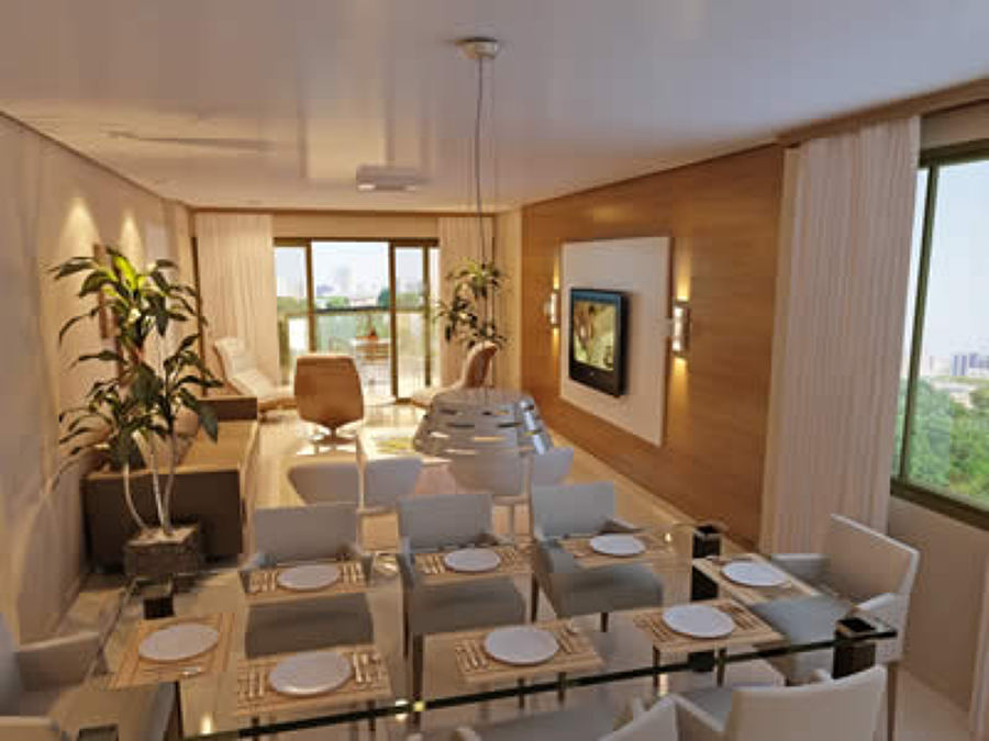 panel en la pared y lustre