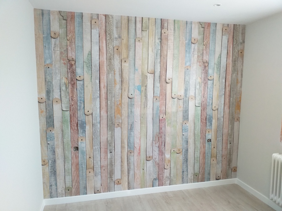 Papel mural estampado tablas