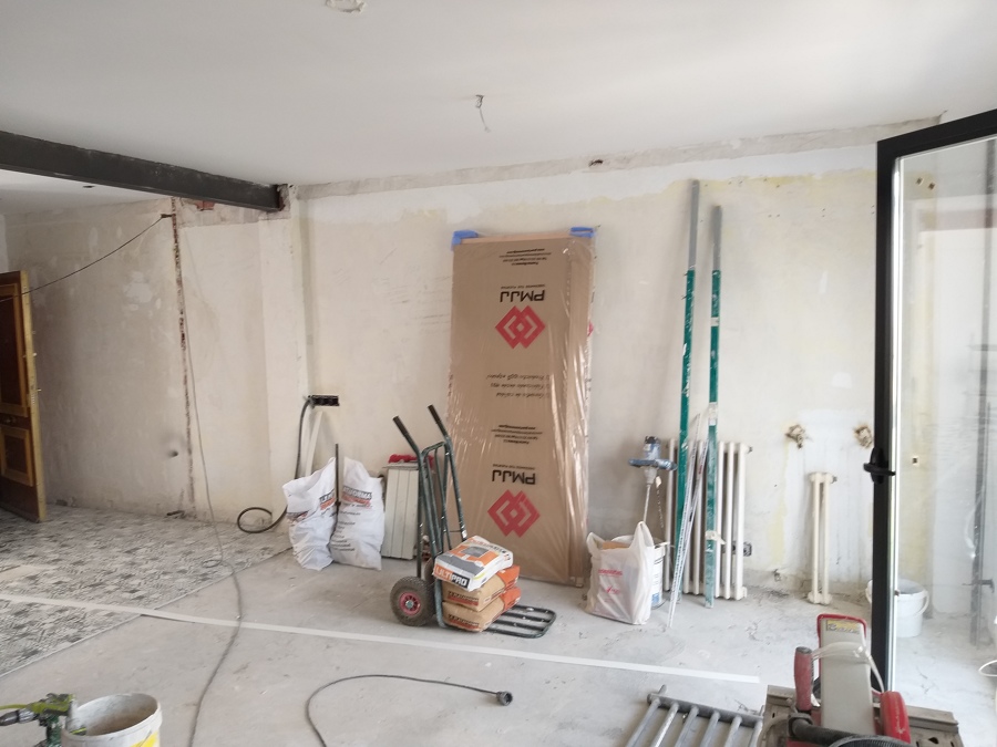 Pared antes de colocación de ladrillo