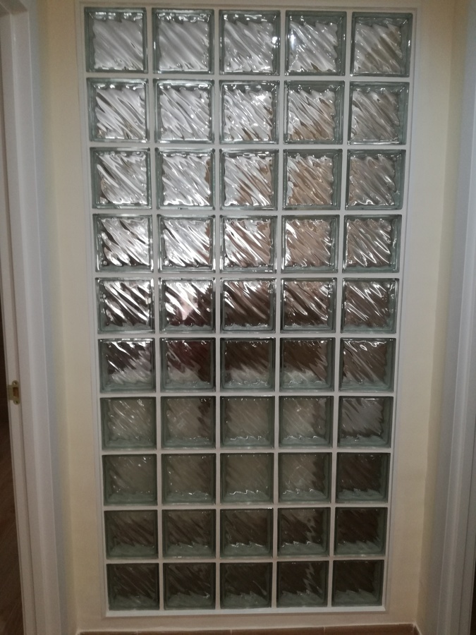 pared de bloques de vidrio