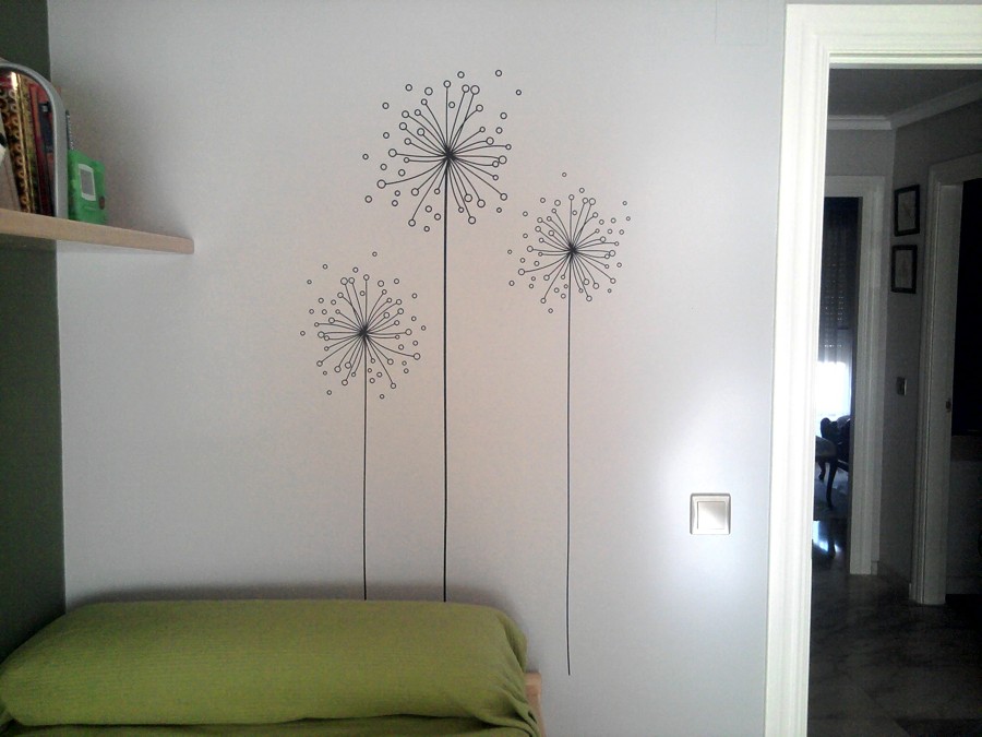 PARED DORMITORIO CON VINILO