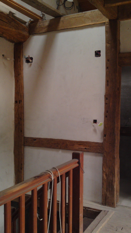 paredes y madera antes de...