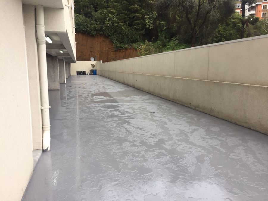 Parking exterior realizado con Poliurea Fría Eurotaff 300