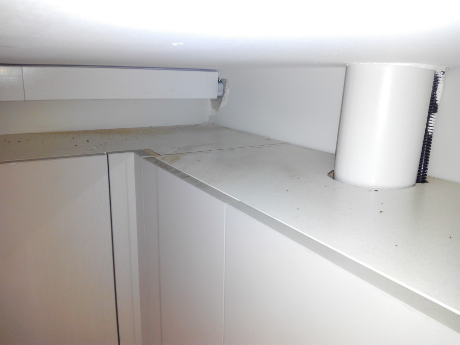 Parte superior del mueble de la cocina