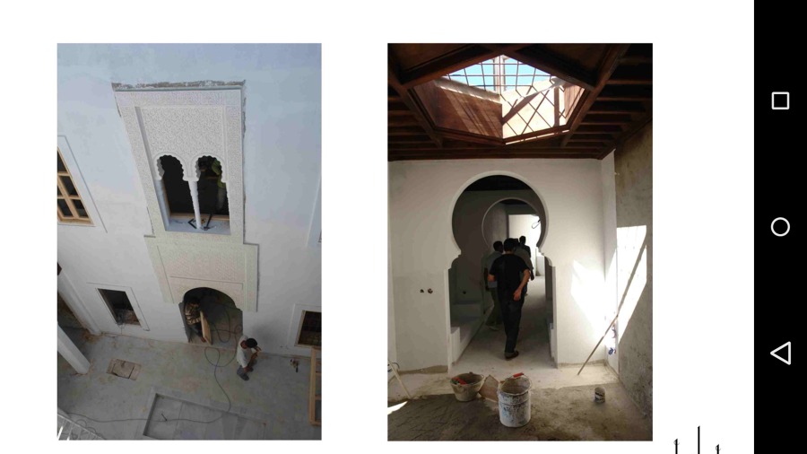 Patio 1 y dormitorio, en construcción.