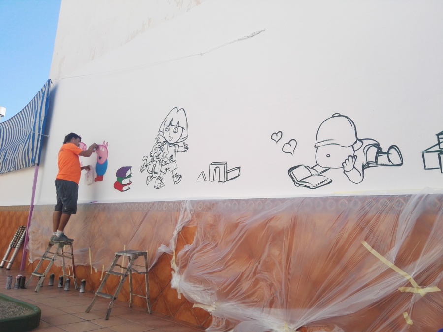 Patio guarderia,grafiti por nauni