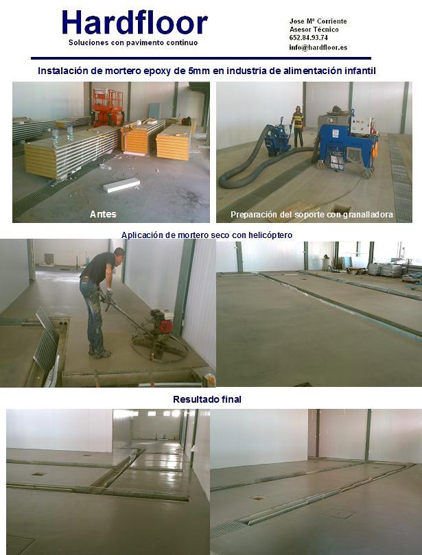 pavimento continuo de resina epoxi alimentario