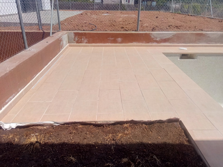 Pavimento de la zona de solarium.