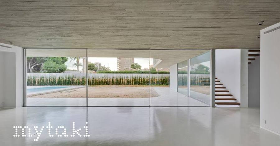 Perspectiva del gran salón vivienda unifamiliar