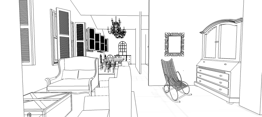 PERSPECTIVA DEL SALÓN-COMEDOR