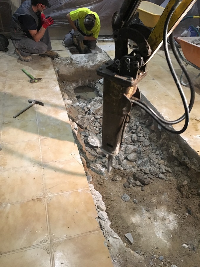 picado para descubrir saneamiento antiguo