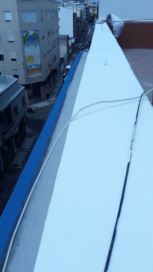 pintura exterior de edificio trabajo vertical