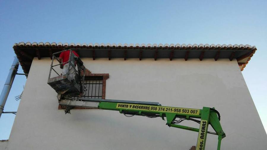 Pintura mediante grua