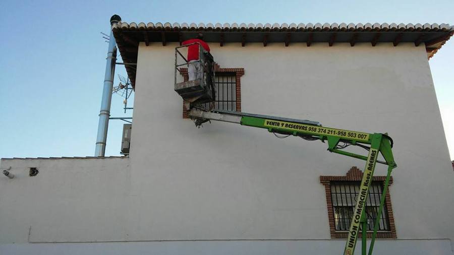 Pintura mediante grua