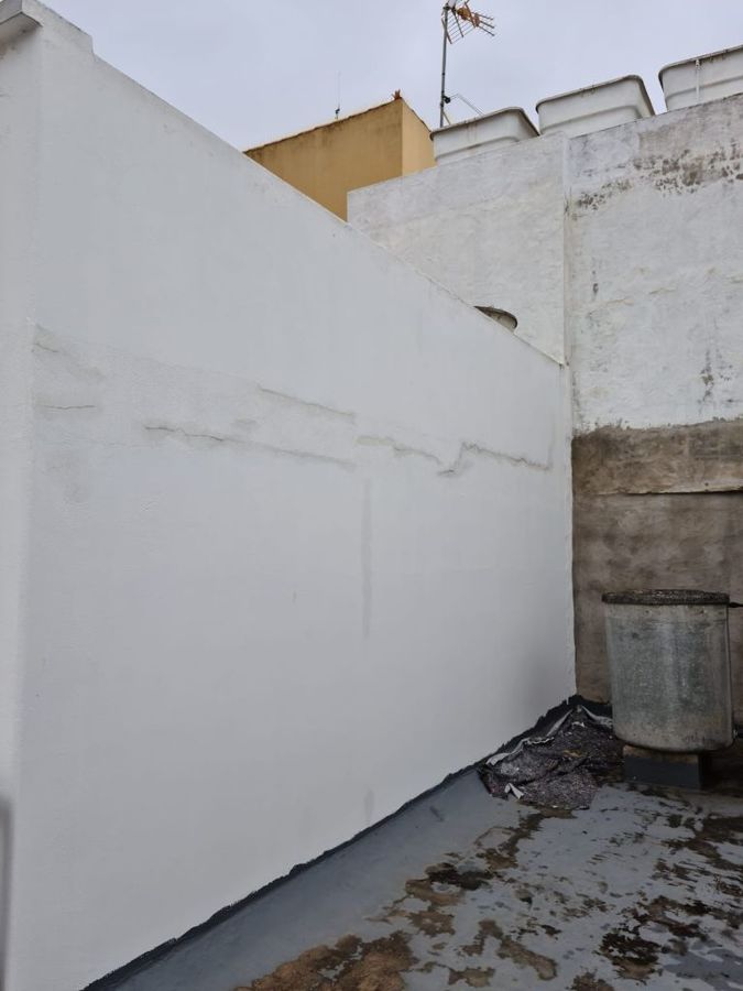 Pintura y reparación de pared exterior