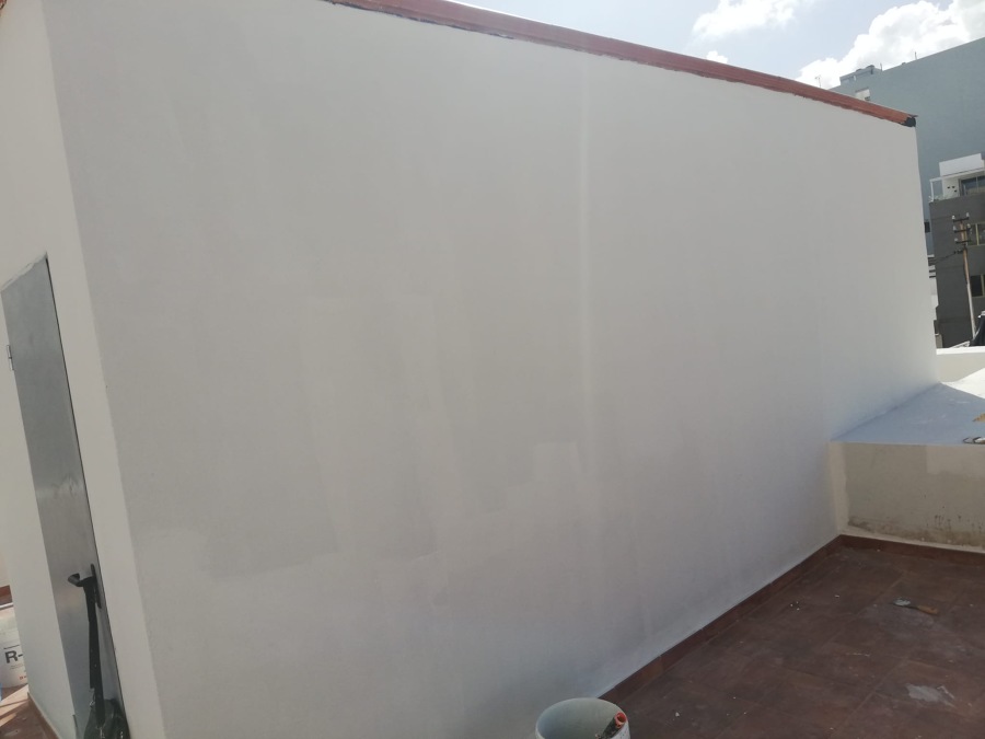 Pintura y reparación de pretiles y muros en cubierta de azotea