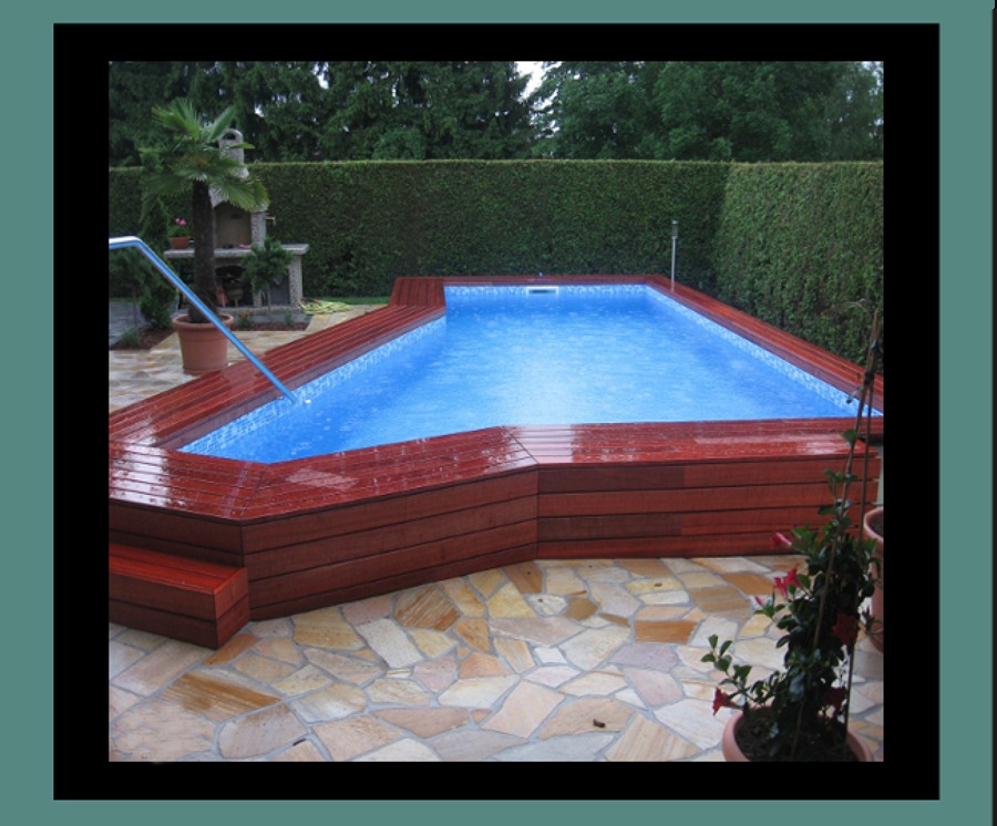 Piscina con acabado en Teca