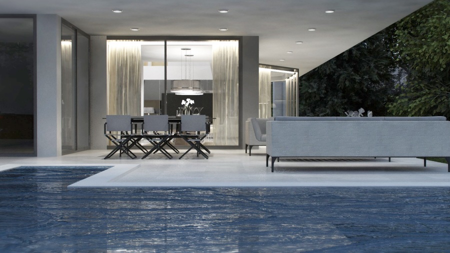 Piscina con agua purificada.