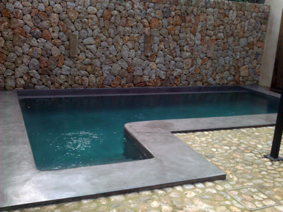 Piscina con microcemento gris acero (despues)