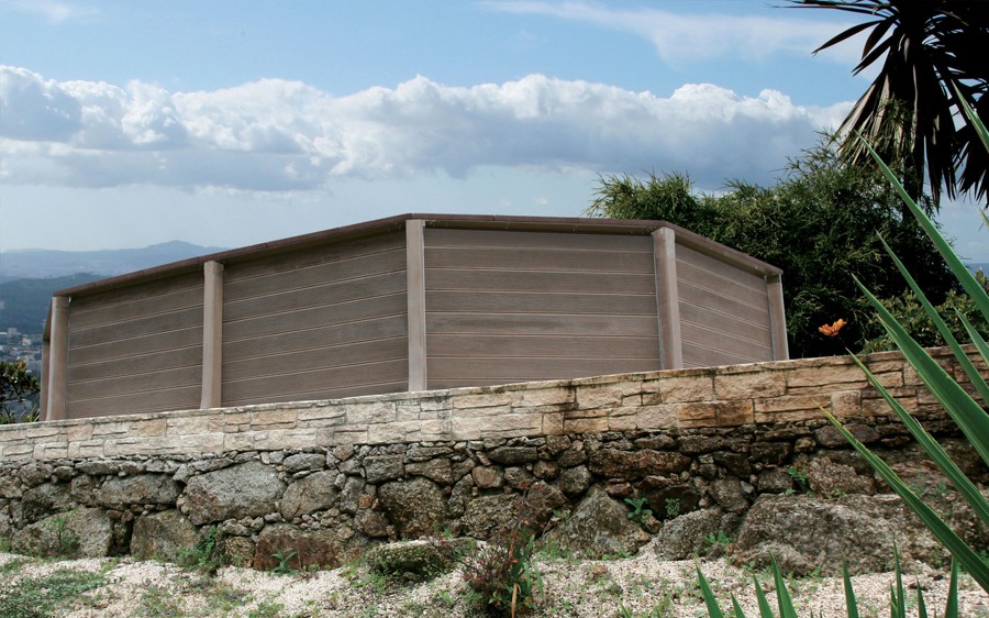 Piscina elevada madera