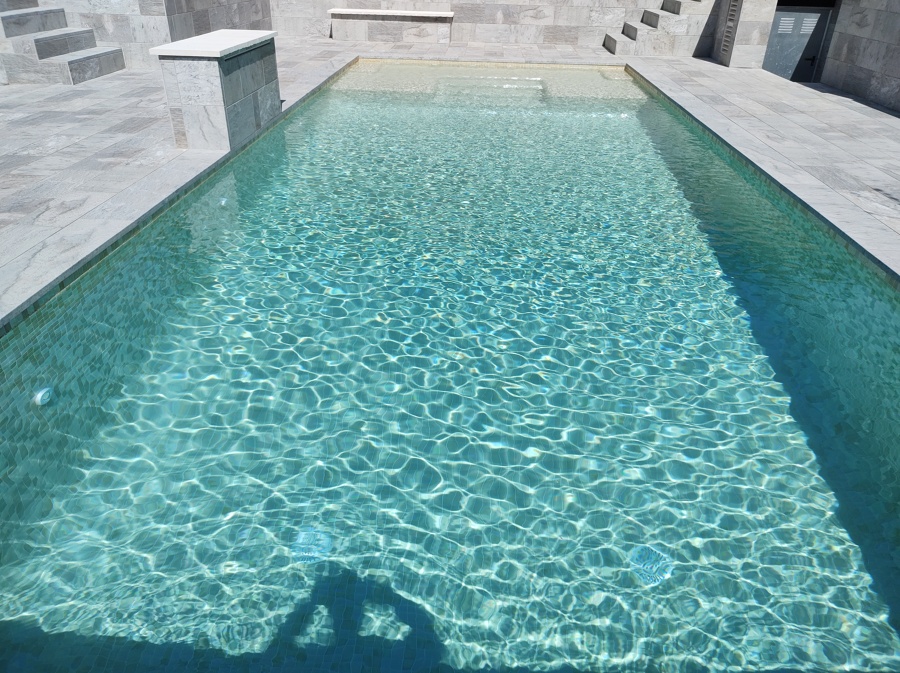 Piscina en marcha.