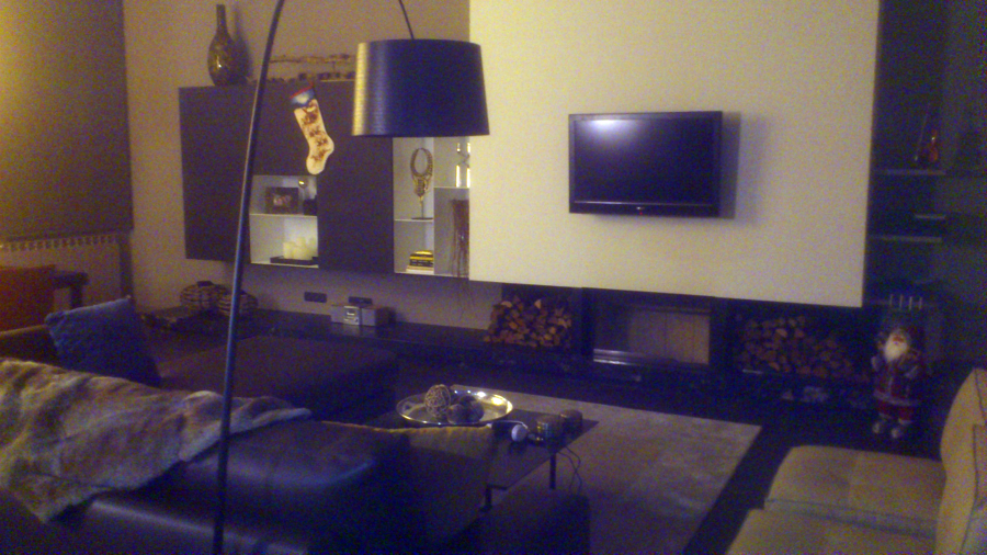 pladur , fuego a tierra , parquet , iluminacion y mobiliario