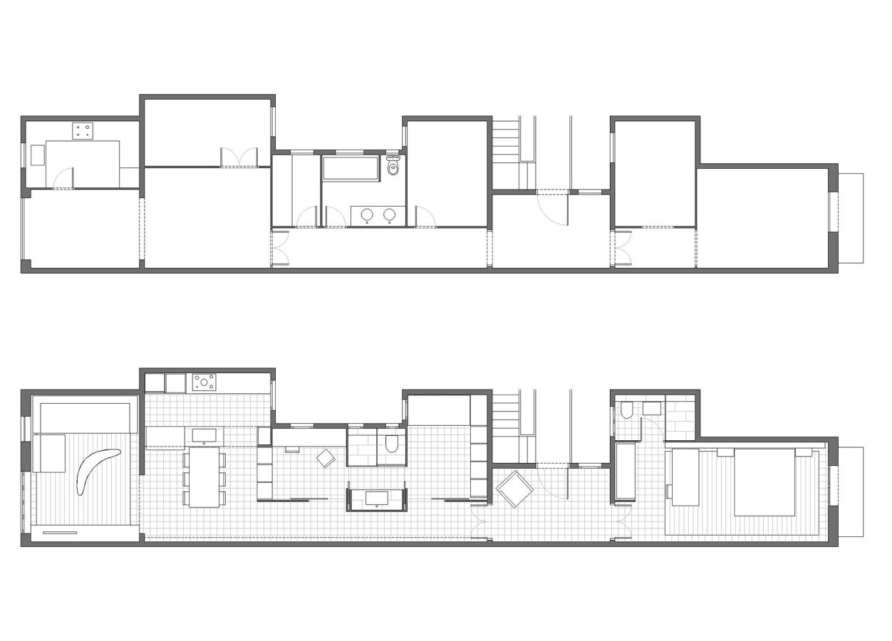 Plano antes y después