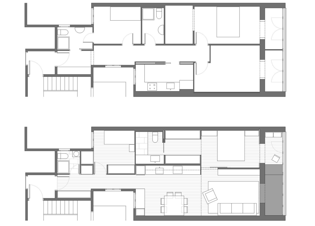 Plano antes y después