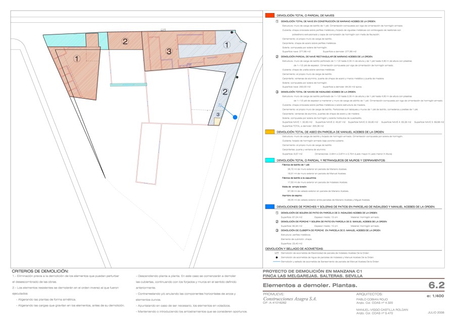 Plano de demolición.