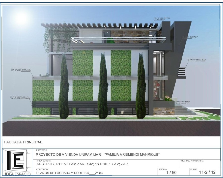 Plano de fachada lateral