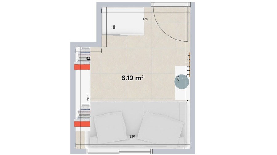 Plano de la habitación secundaria