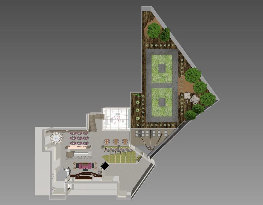 Plano detalle del restaurante