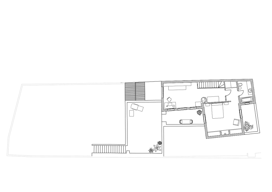 Plano distribución planta alta