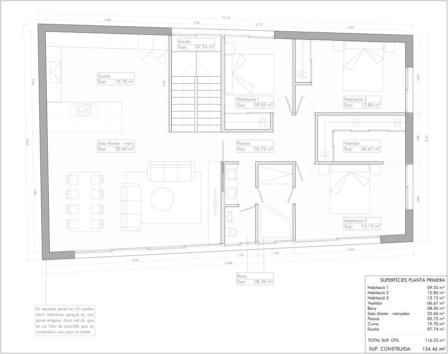 Plano planta intermedia