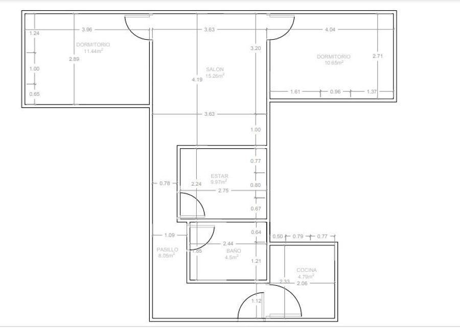 Plano replanteo antes de la reforma