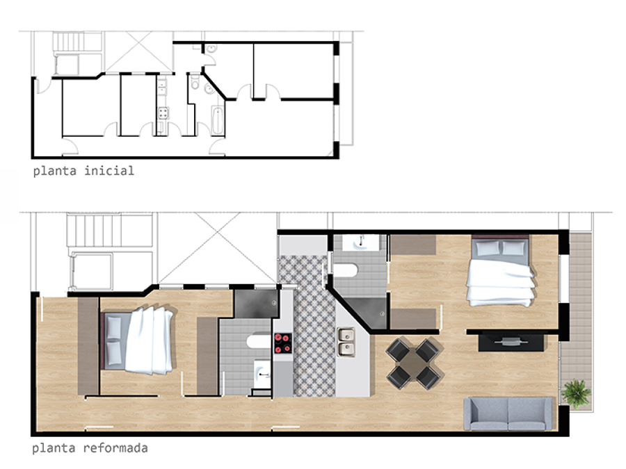 Plànol abans i després