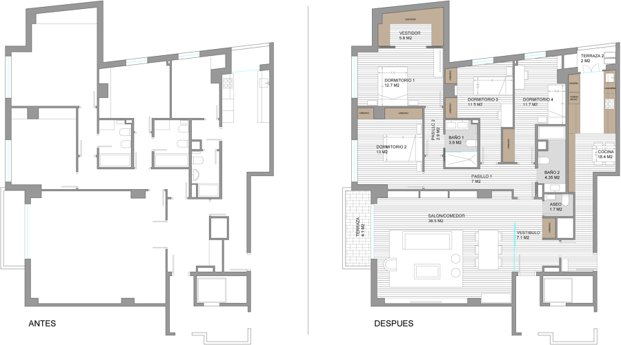 planos antes y despues
