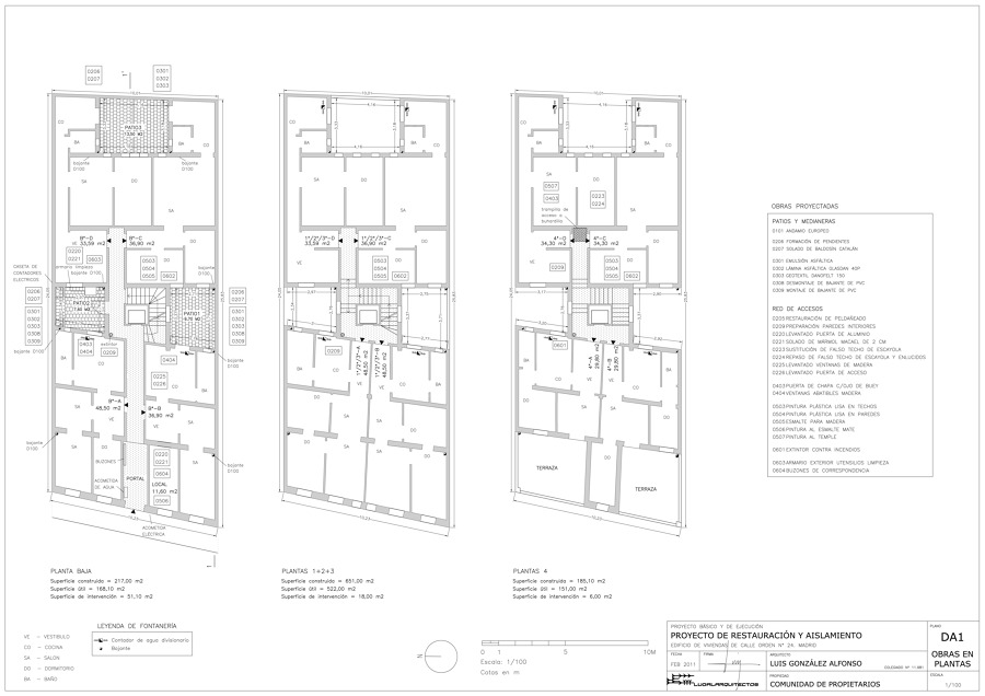 Planos de planta del edificio