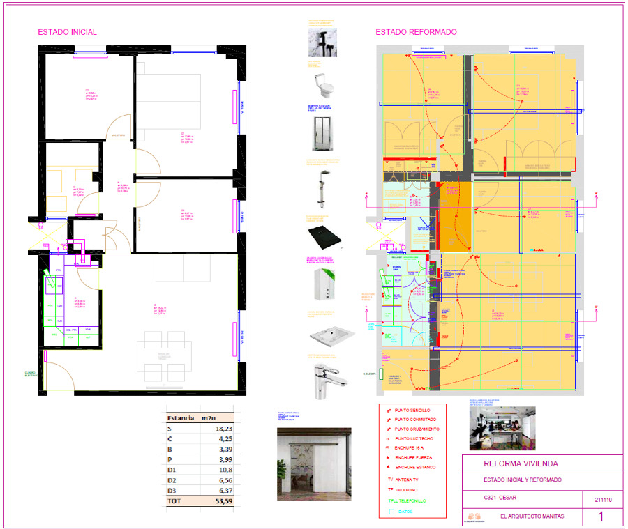 Planos Estado Inicial y Reformado