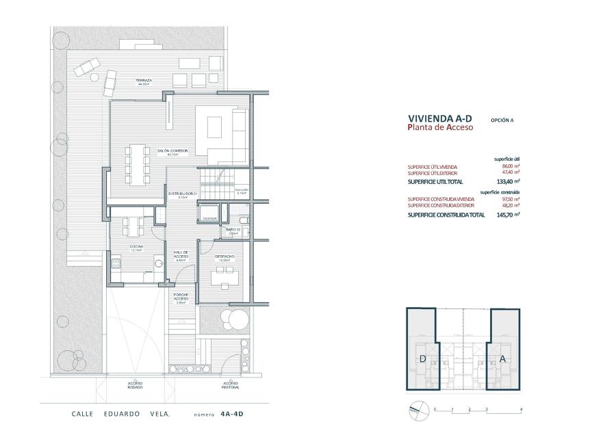 Planos vivienda unifamiliar adosada