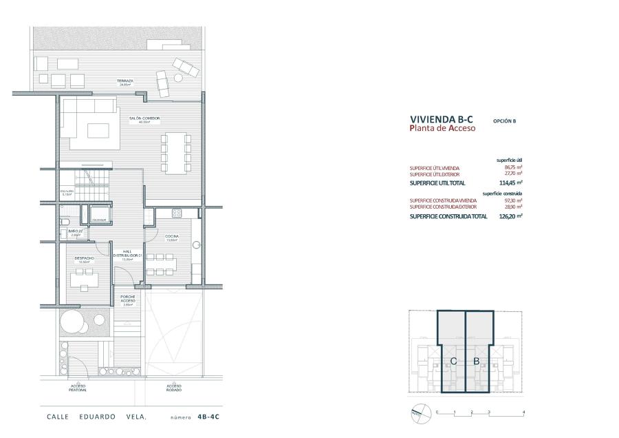 Planos vivienda unifamiliar adosada