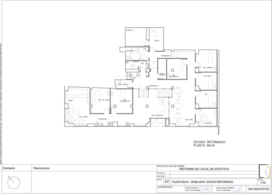Planta baja/mobiliario. Estado reformado