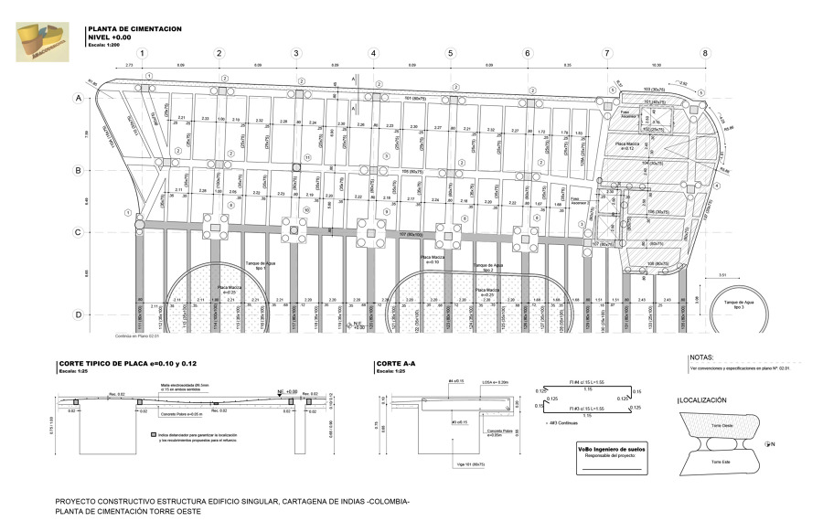 Planta Cimentación Torre Oeste