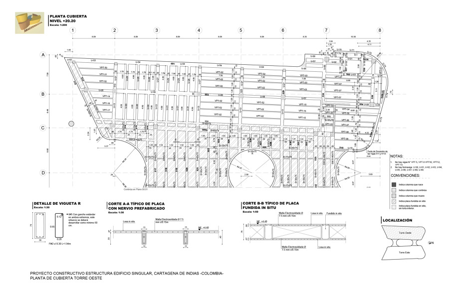 Planta Cubierta Torre Oeste